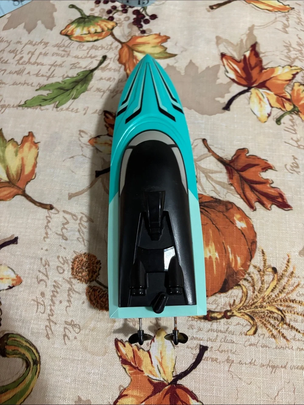 Toy Speed Boat in Teal and Black